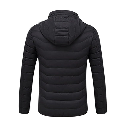 Men's Winter USB Down Jacket 2024 Warm Intelligent Heated Thermal Outdoor Coat For Camping Skiing Fishing Hunting