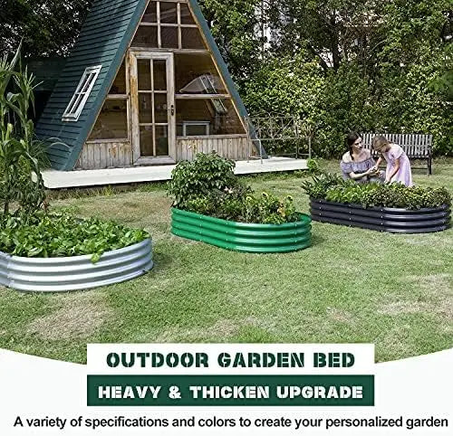 2Pcs Galvanized Raised Garden Bed Kit,