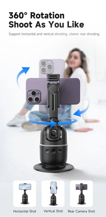 P03 Gimbal Stabilizer 360 Rotation Follow Focus Auto Face Tracking Tripod/Self-stick Desktop Cell Phone Holder for Live/Photo