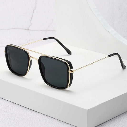 Vabbon UV Protection Sunglasses Retro Metal Square Frame