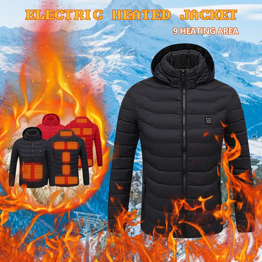 Men's Winter USB Down Jacket 2024 Warm Intelligent Heated Thermal Outdoor Coat For Camping Skiing Fishing Hunting