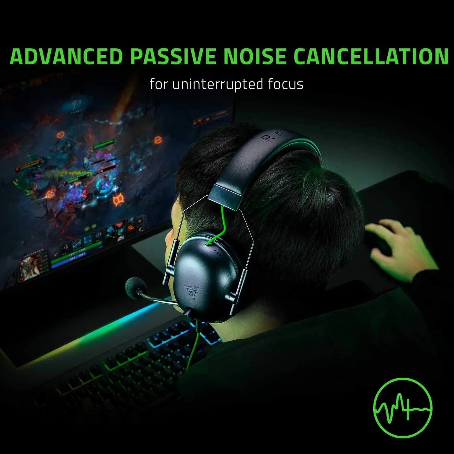 Assets Razer BlackShark V2 X Wired Esports Headset Advanced Passive Noise Cancellation, 7.1 Surround Sound, Hyperclear Cardioid Mic 12 Day Shipping