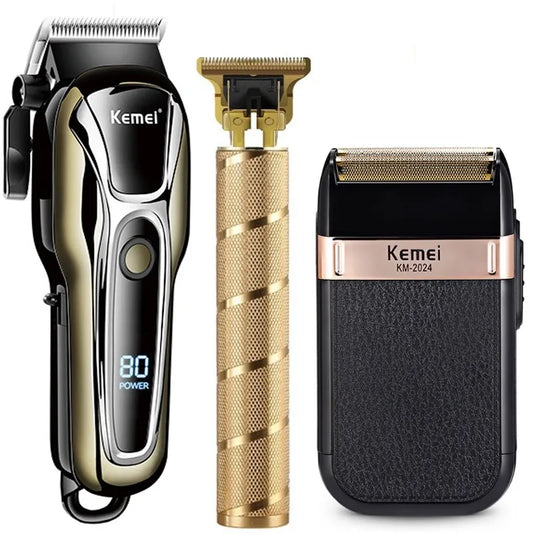 Men's Professional Hair Clipper Set, Electric Hair Trimmer, Electric Shaver, Cordless Clippers