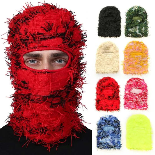 New Hip Hop Balaclava Knitted Full Face Ski Mask Outdoor  Fuzzy Ski Balaclava Beanies