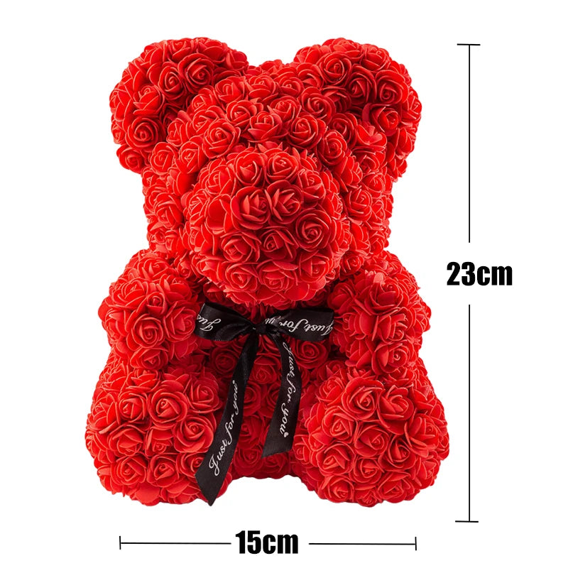 Assets Rose Bear Artificial Flower With Box Lights Teddy Bear