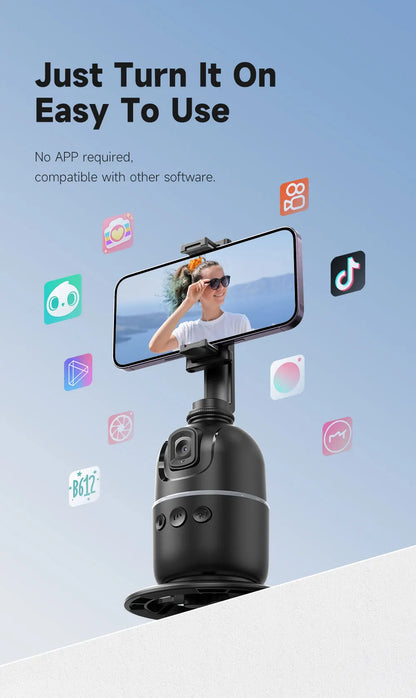 P03 Gimbal Stabilizer 360 Rotation Follow Focus Auto Face Tracking Tripod/Self-stick Desktop Cell Phone Holder for Live/Photo