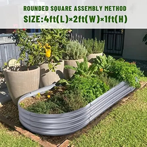 2Pcs Galvanized Raised Garden Bed Kit,